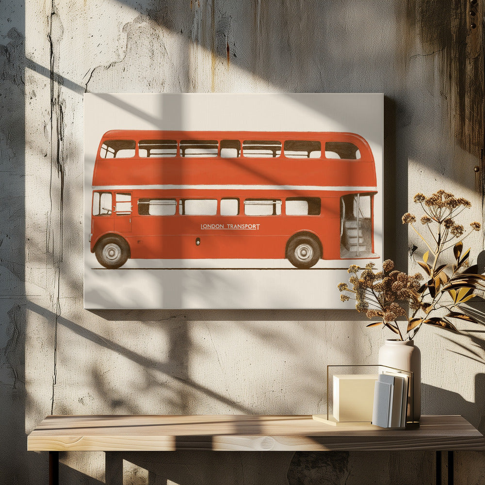 Roter englischer Bus | Leinwand