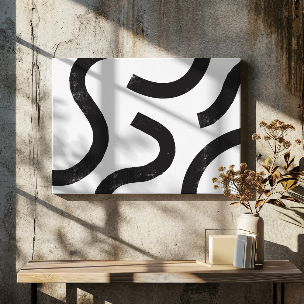 Monochrome Kurven | Leinwand
