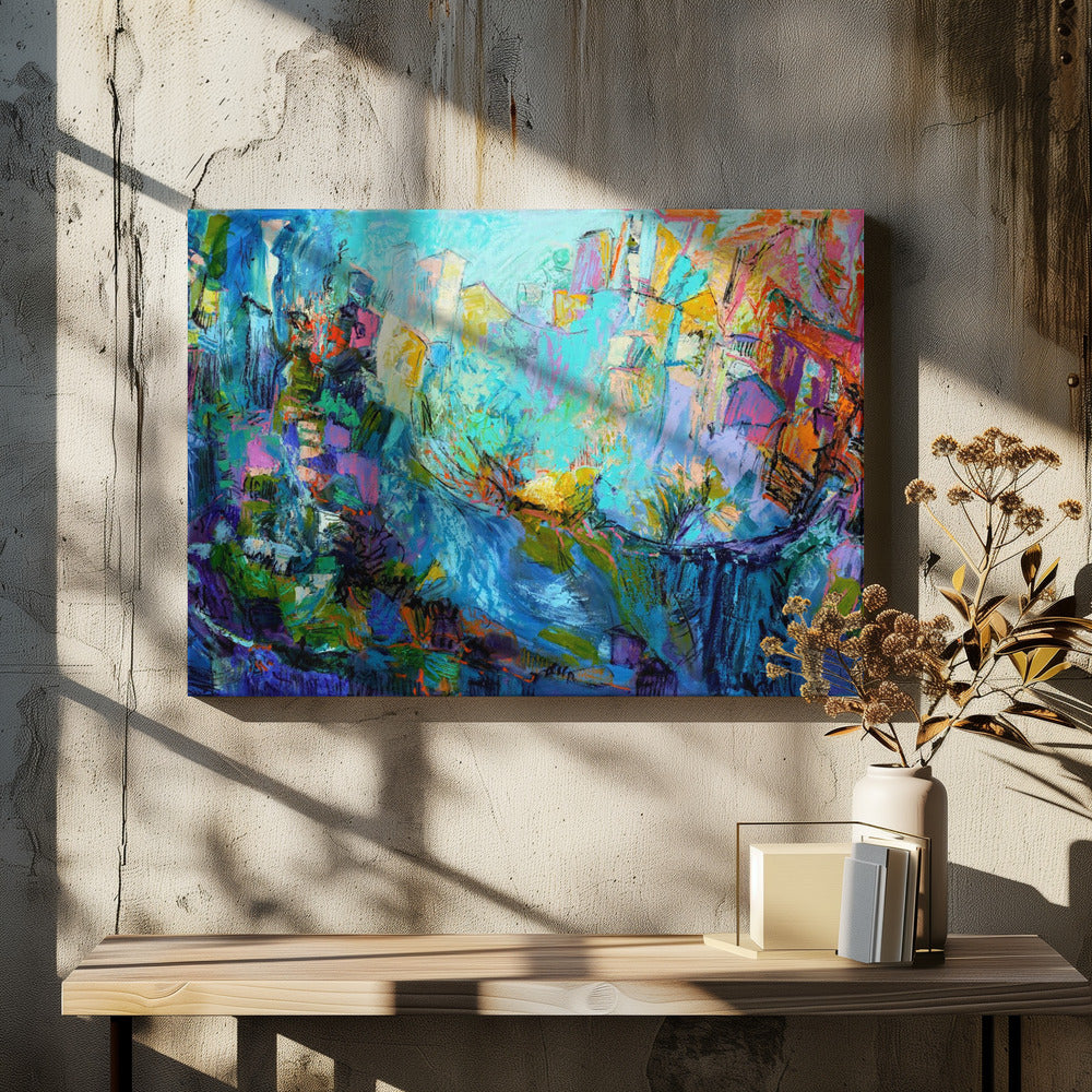 Leuchtende Blütenblattkaskade | Leinwand