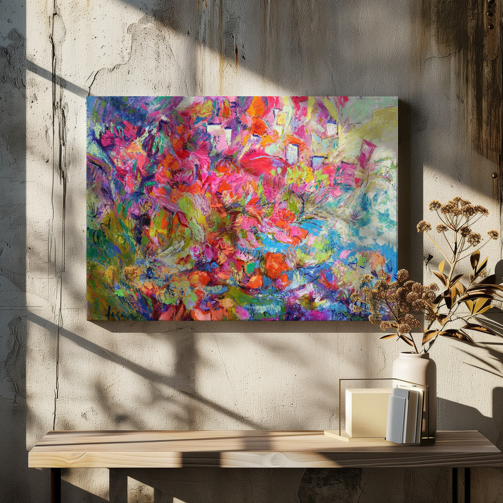 Leuchtende Blütenkaskade | Leinwand