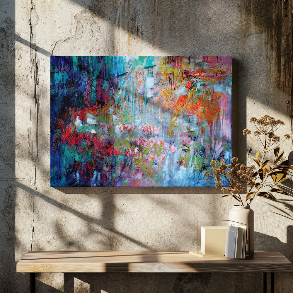 Chaotische Blütenlandschaft | Leinwand