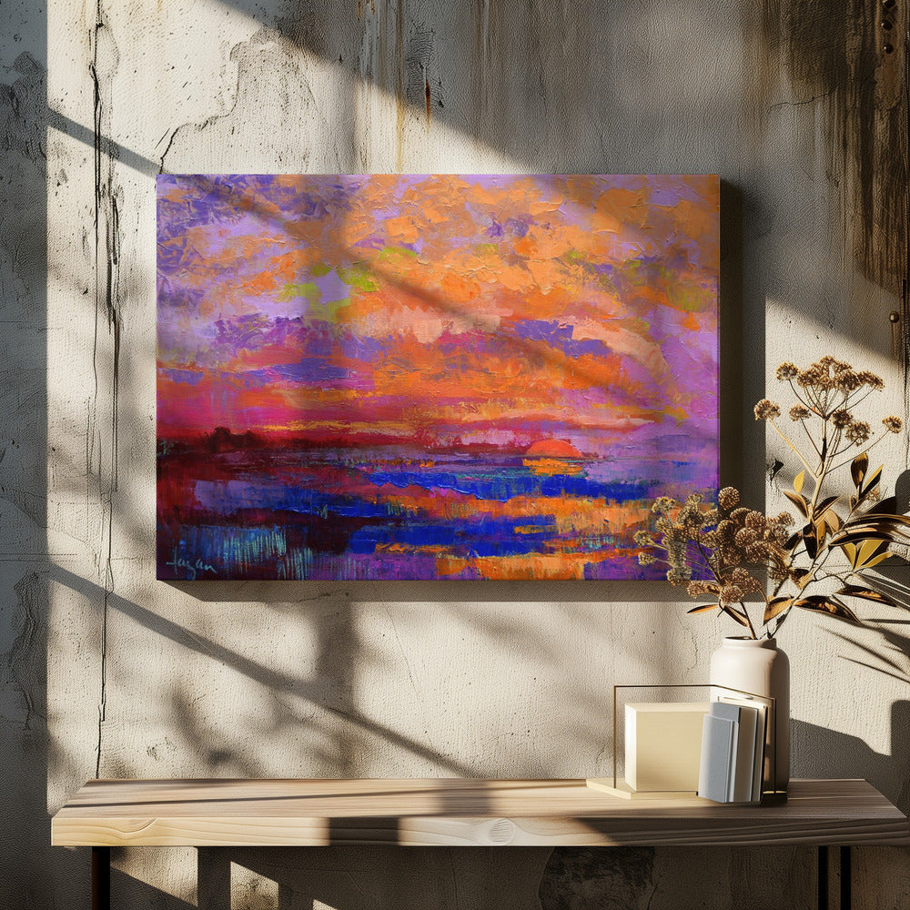 Lebendige Sonnenuntergangsfarben | Leinwand