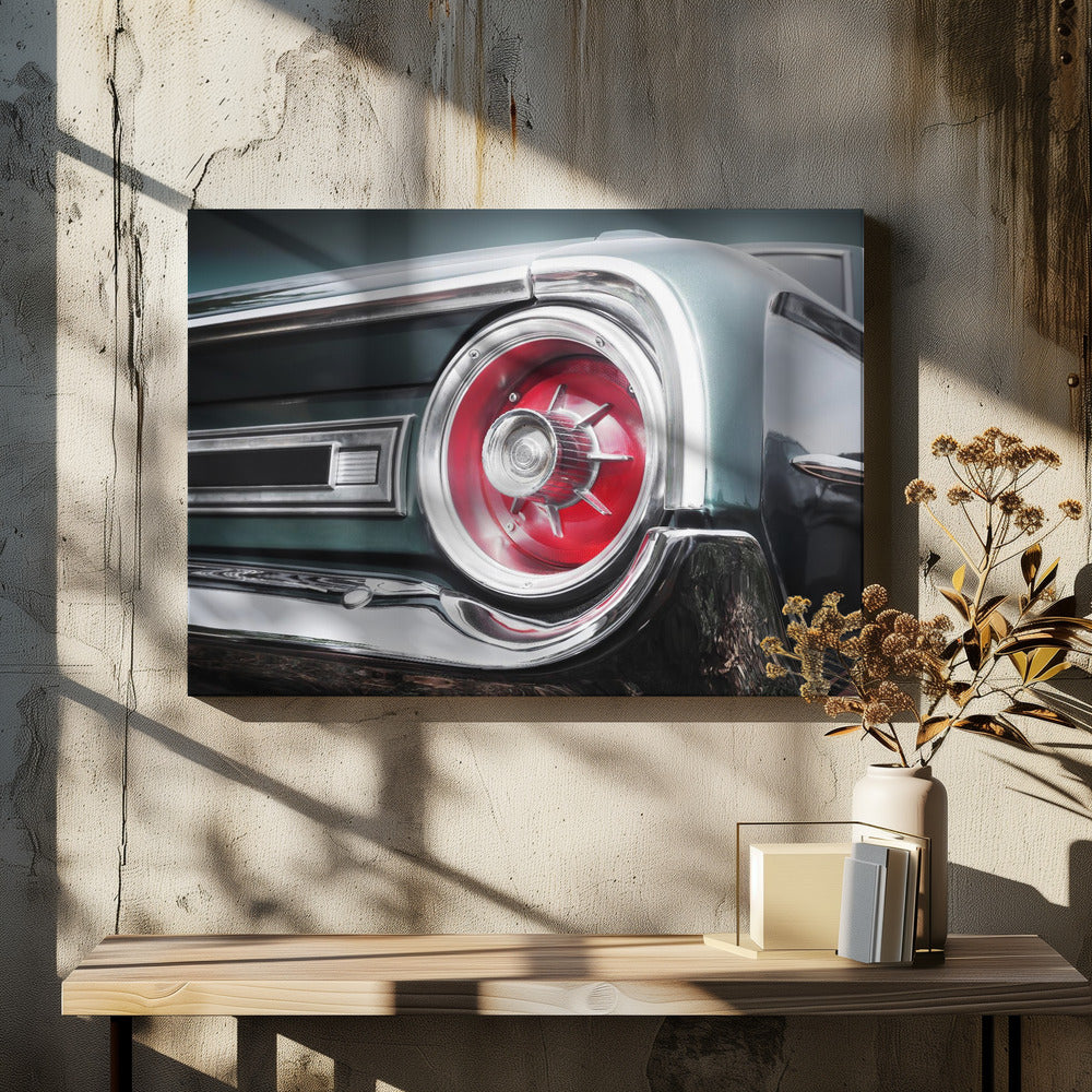 Amerikanischer Oldtimer Galaxie 500 1964 Hinten | Leinwand