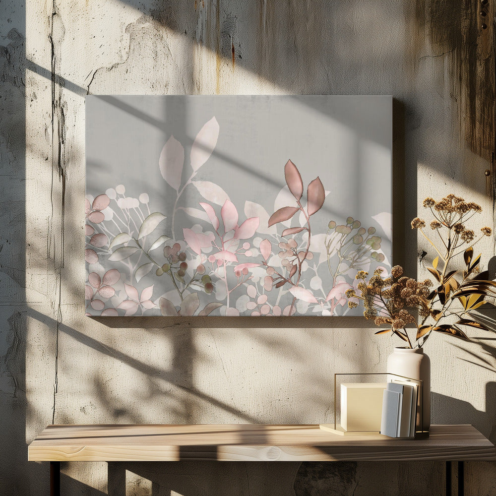 Aquarell Pastell Garten Rosa | Leinwand