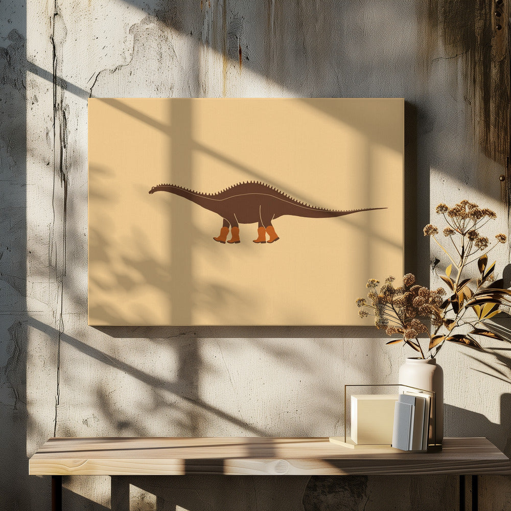 Rebbachisaurus Reba, die Cowgirl-Dinosaurier-Textur | Leinwand