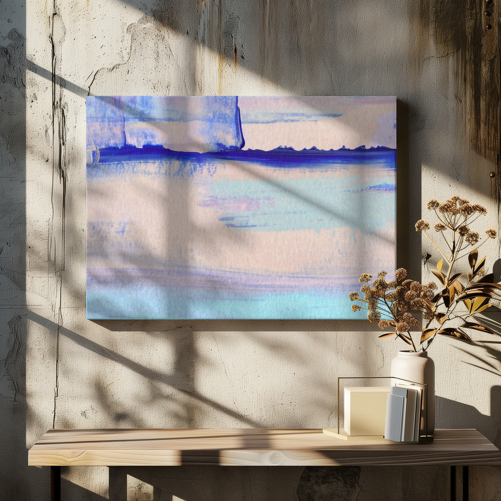 Pastellfarben gemischt mit leuchtenden Blautönen | Leinwand