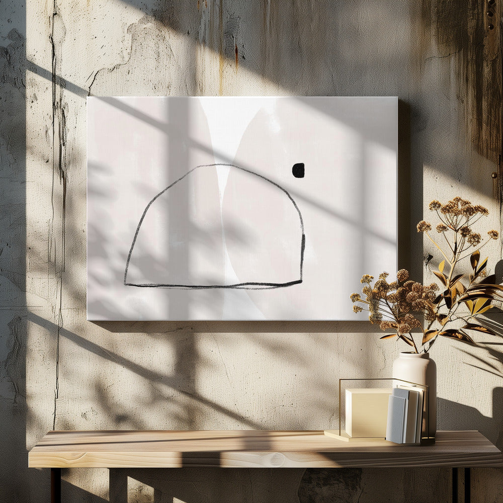 Einfache Bogenform und ein kleiner quadratischer Punkt | Leinwand