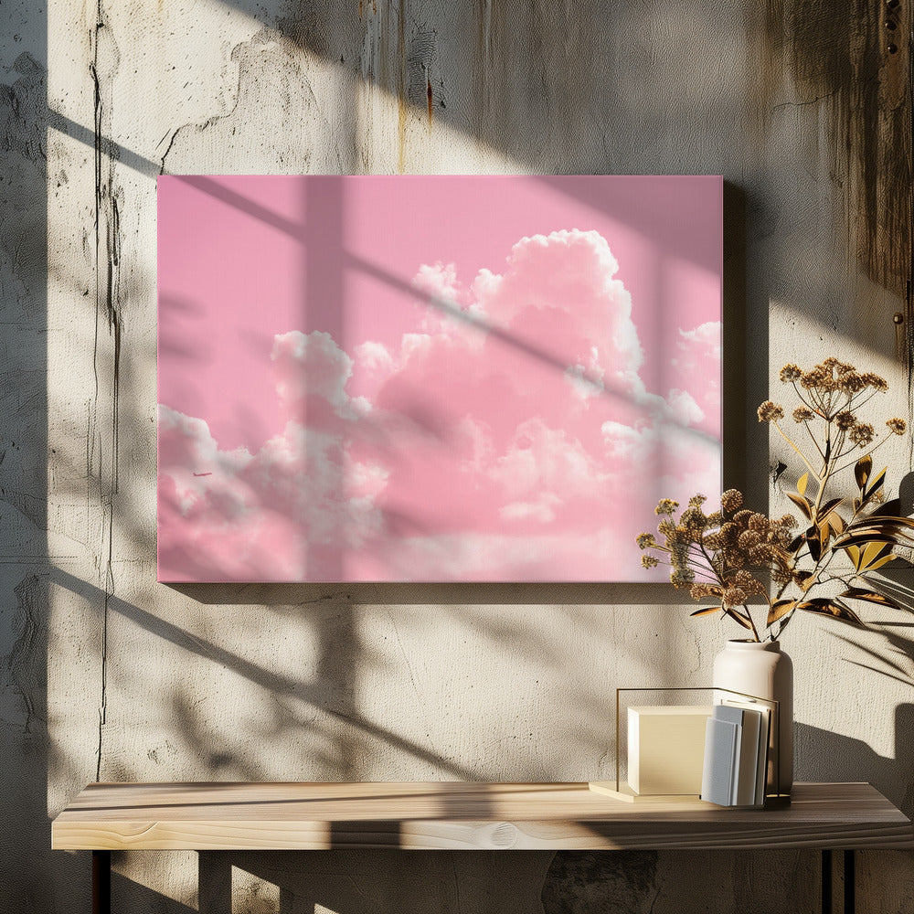 Wolkig mit einem Hauch von Pink | Leinwand