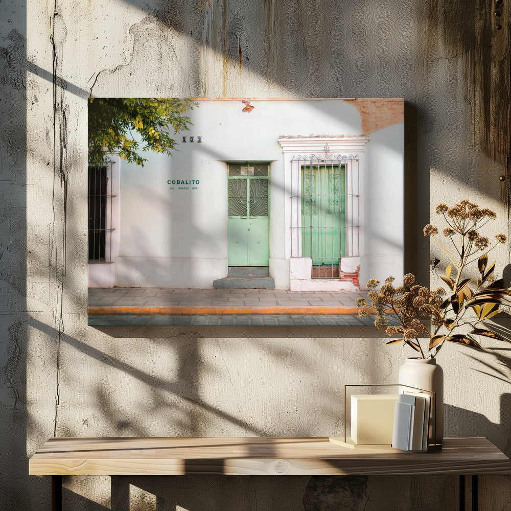 Straße in Oaxaca | Farbenfrohe Pastellfotografie aus Mexiko | Leinwand