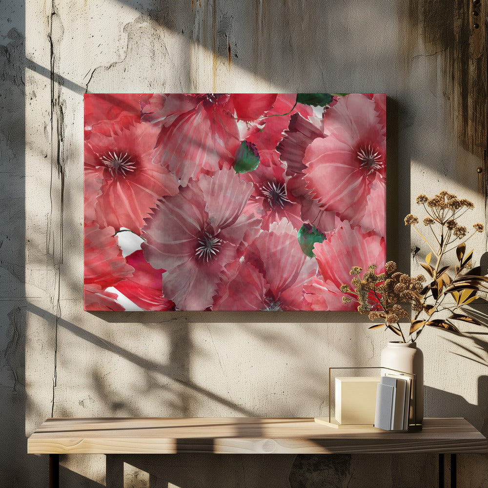 Große rote Blumen 2 | Leinwand
