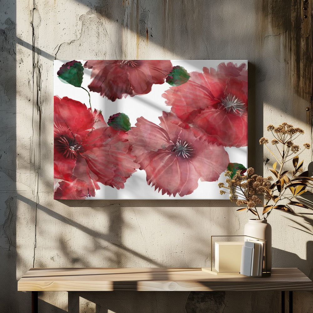 Große rote Blumen 1 | Leinwand