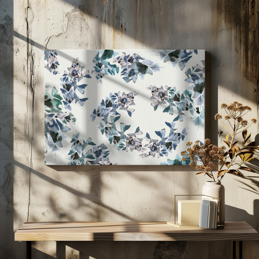 Blauer Blumenmix | Leinwand