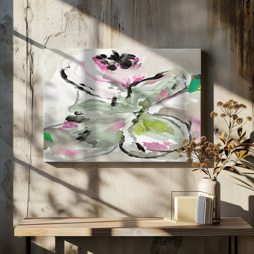 Abstrakt Lila Violett Rosa Farbtöne Floral 1 | Leinwand