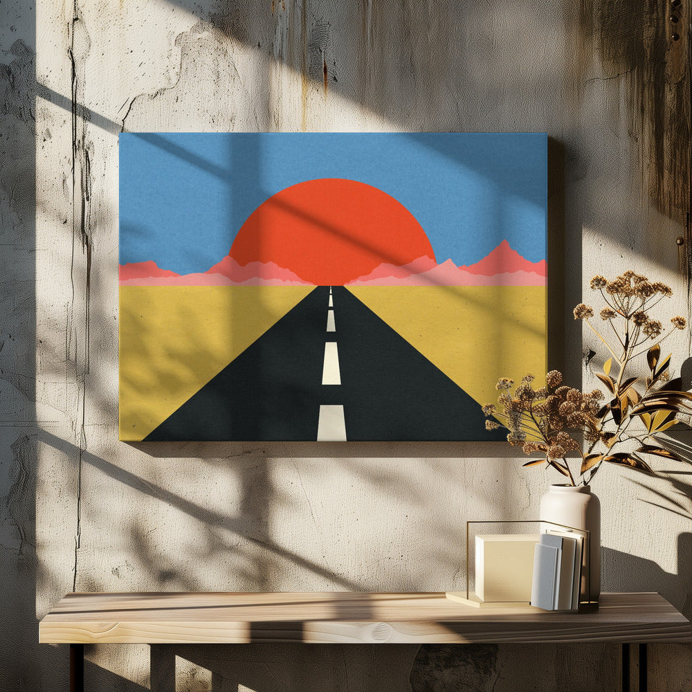Straße zur Sonne | Leinwand
