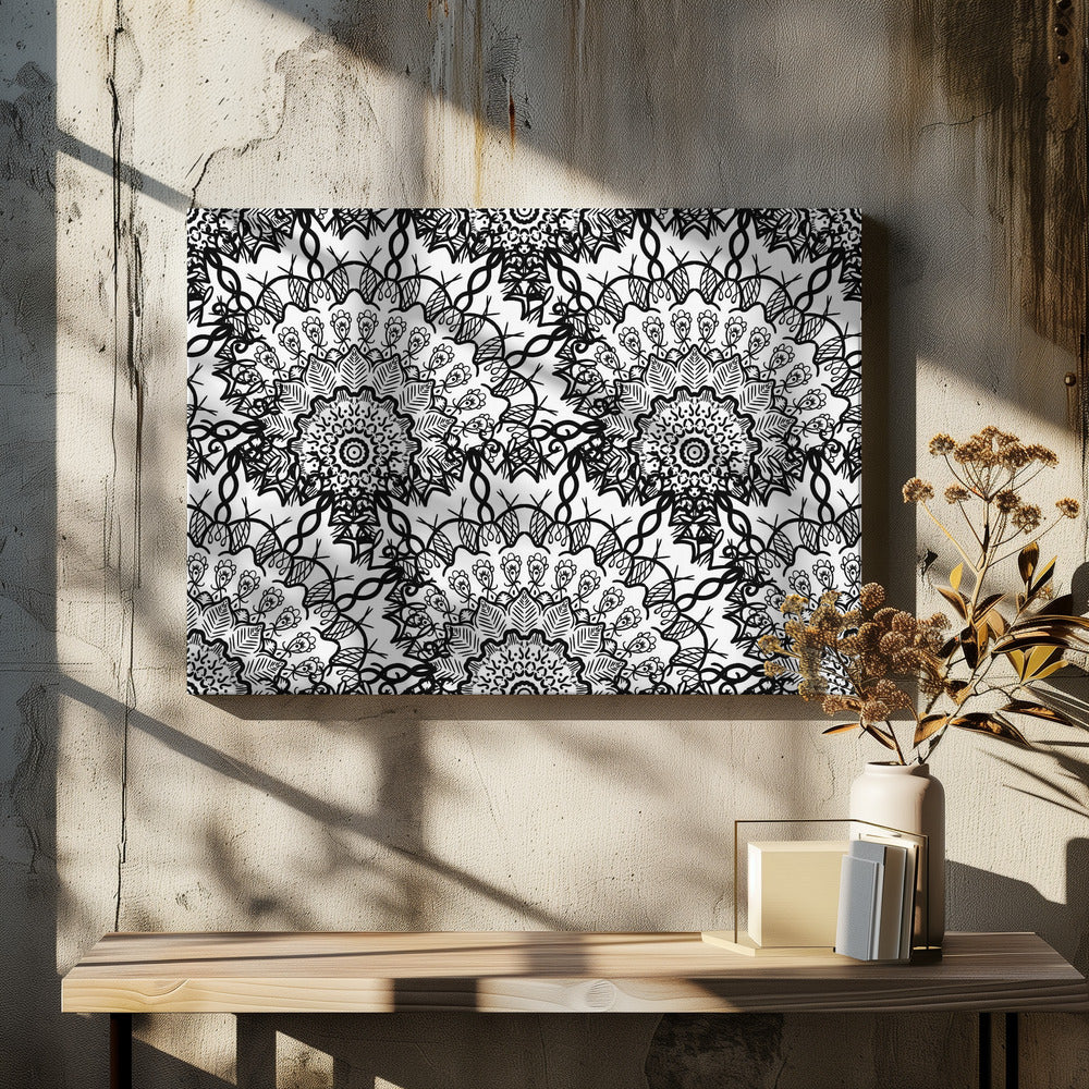 Abstrakte Mandala-Linienkunst | Leinwand