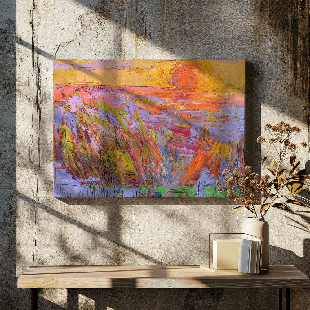 Leuchtend gelber Horizont | Leinwand