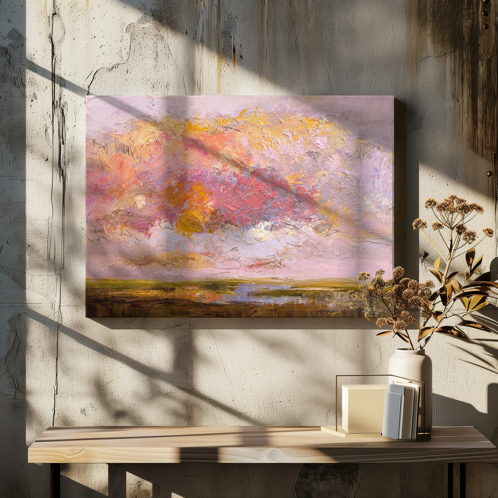 Leuchtend rosa Horizont | Leinwand