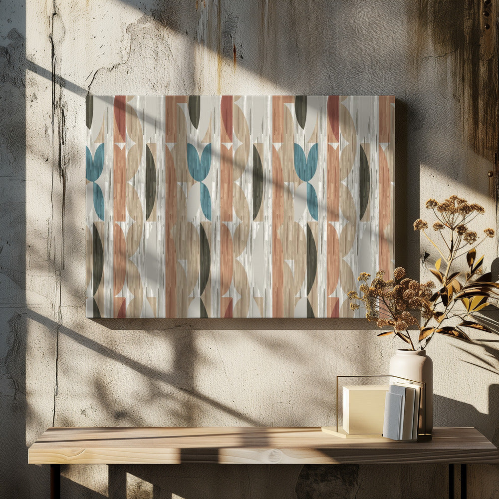 Retro-Moderne Formen mit geometrischem abstraktem Design | Leinwand