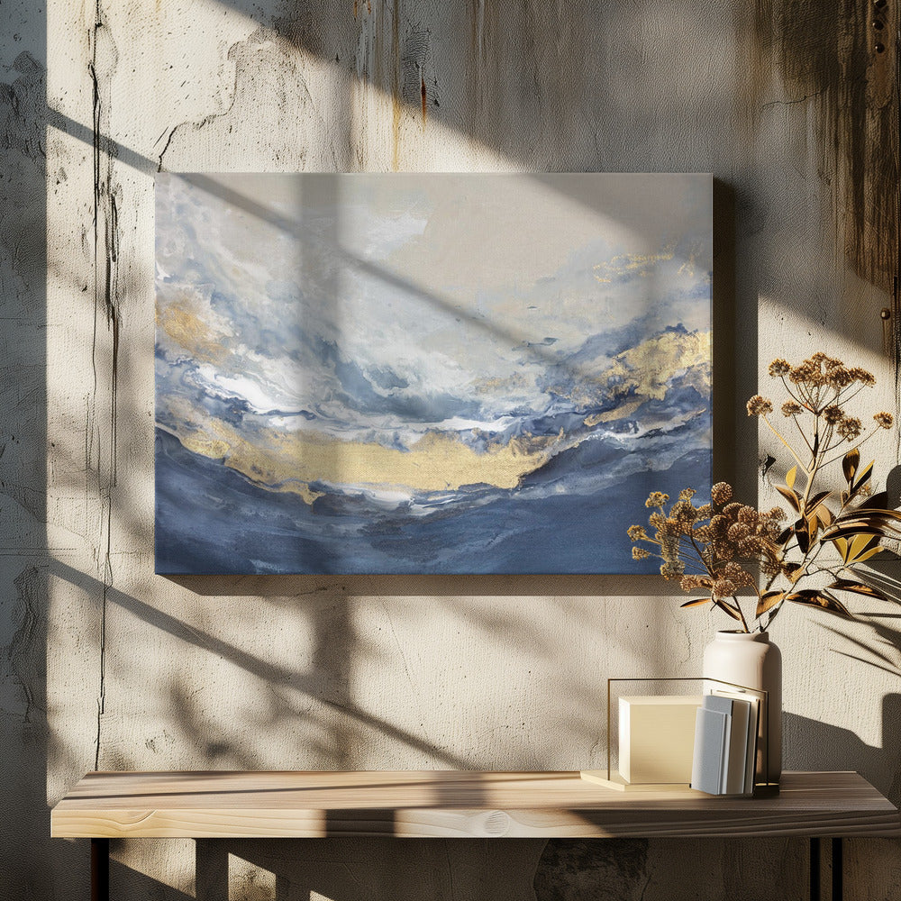 Goldene Horizontwellen | Leinwand