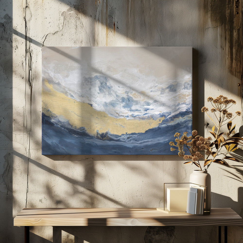 Goldene Horizontwelle | Leinwand