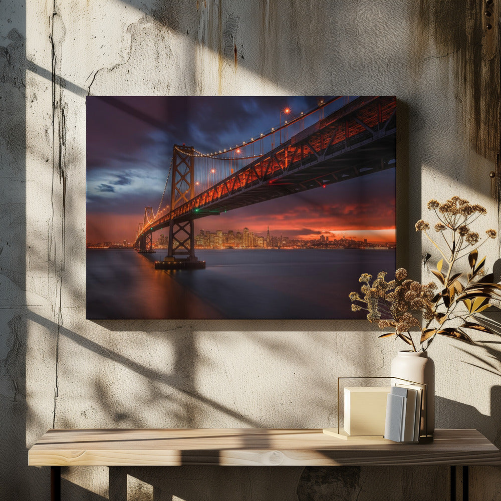 Bay Bridge bei Nacht | Leinwand