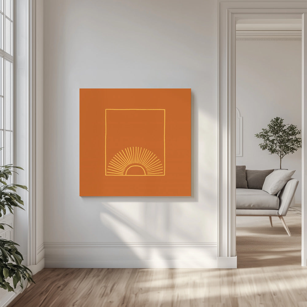 Karamell Minimal Sonne | Leinwand