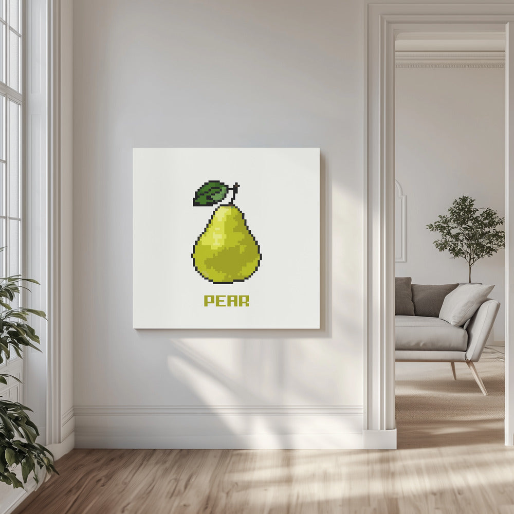 Pixel Fruit - Birne | Leinwand