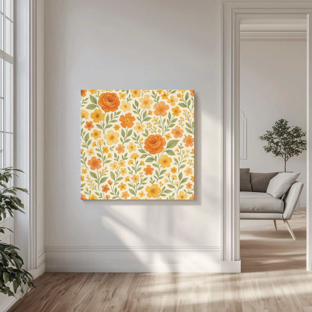 Orange Rosenwiese | Leinwand