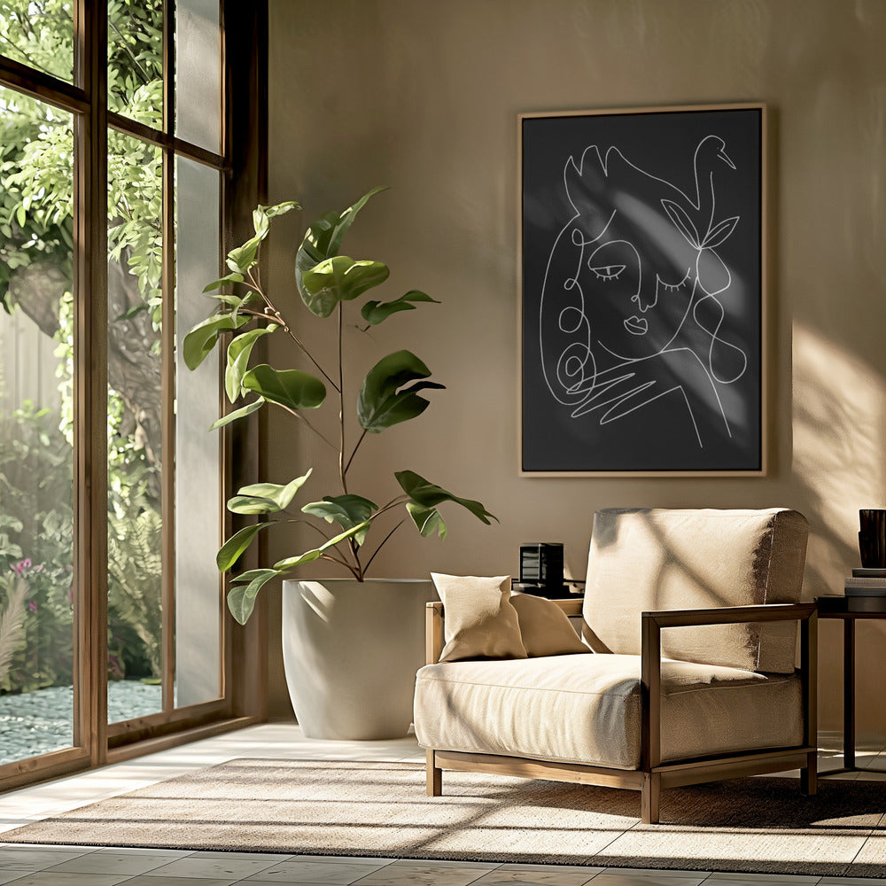 lineart_swan_black_vector_005 | Poster