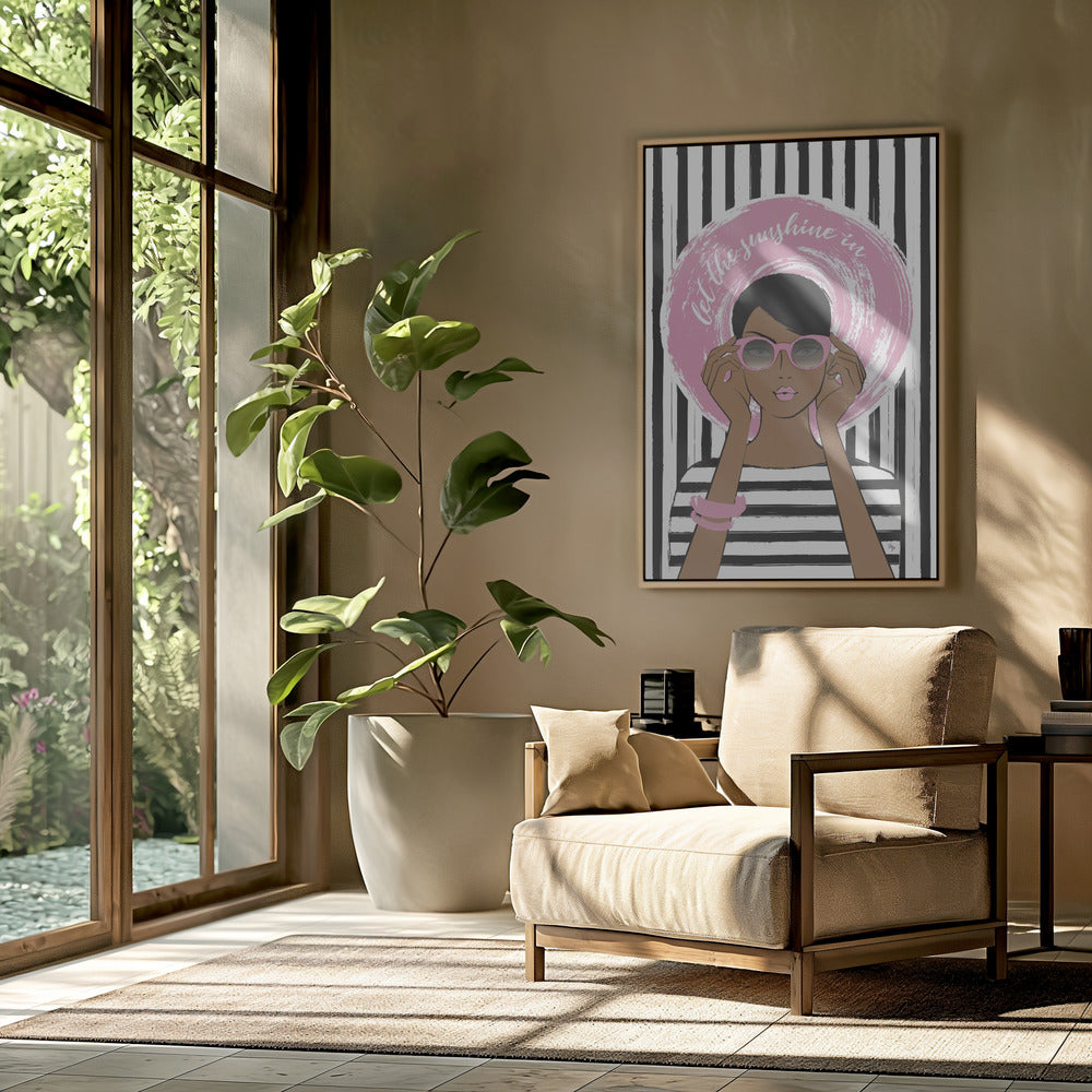 Frau mit rosa Sonnenbrille | Poster