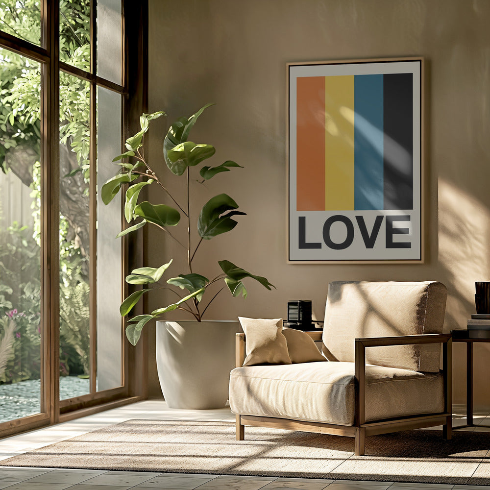 Retro-Streifen LOVE Sundaze | Poster