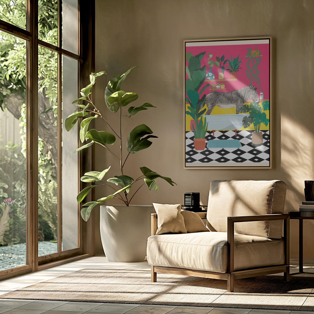 Zebra-Badezeit | Poster