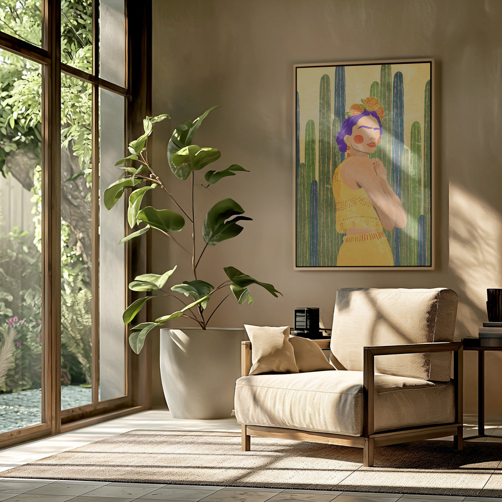 Frida und Kakteen | Poster