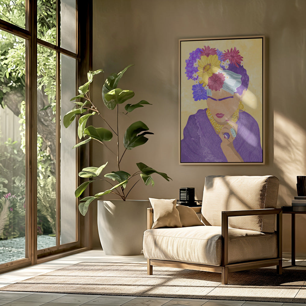 Frida und Blumen | Poster