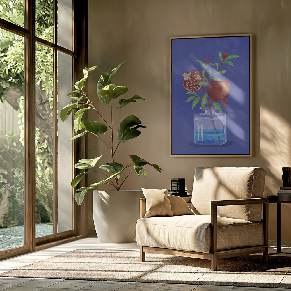 Granatapfel in Vase | Poster