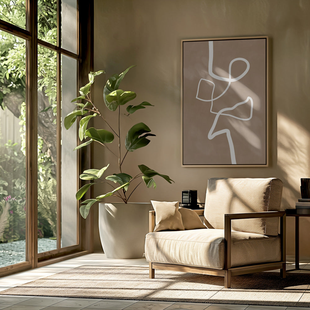 White Single Line Artwork | Poster