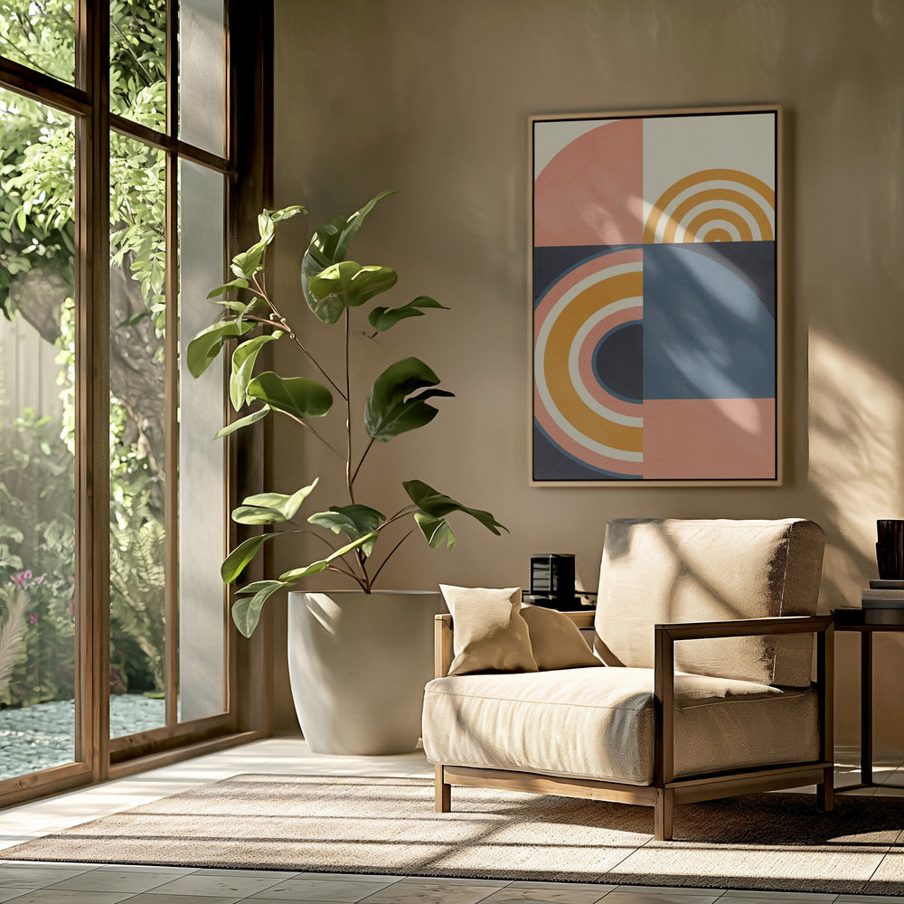 Regenbogen Plus Formen Blau Senf9 | Poster