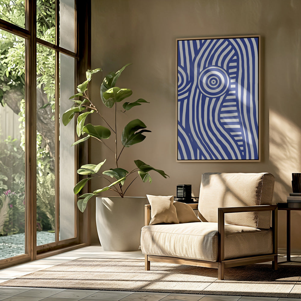 Vorderseite blau-weiß gestreift Nude | Poster