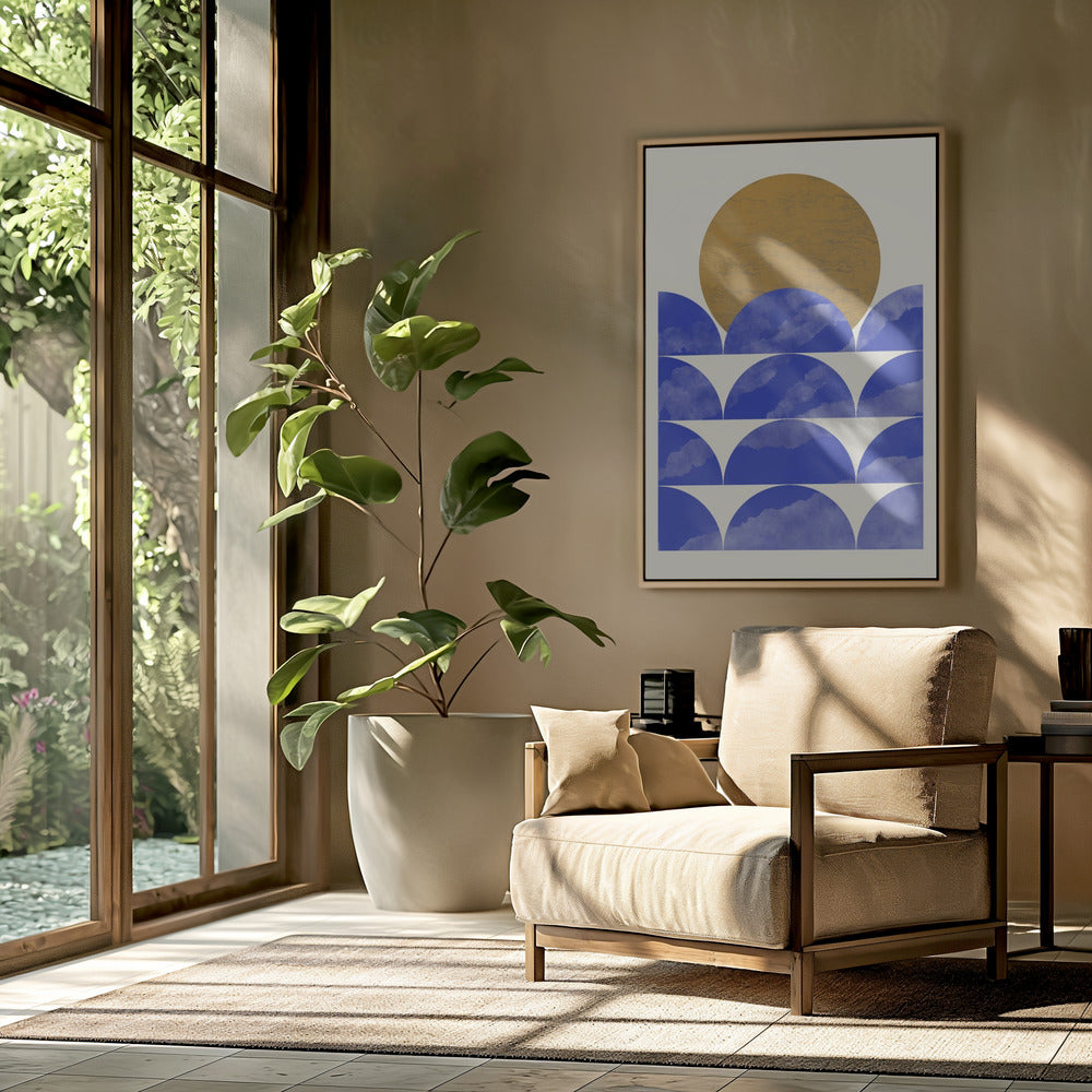 Geometrische Sonnenuntergangskomposition | Poster