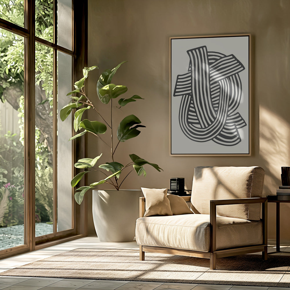 Gestreiftes Abstrakt in Schwarz | Poster