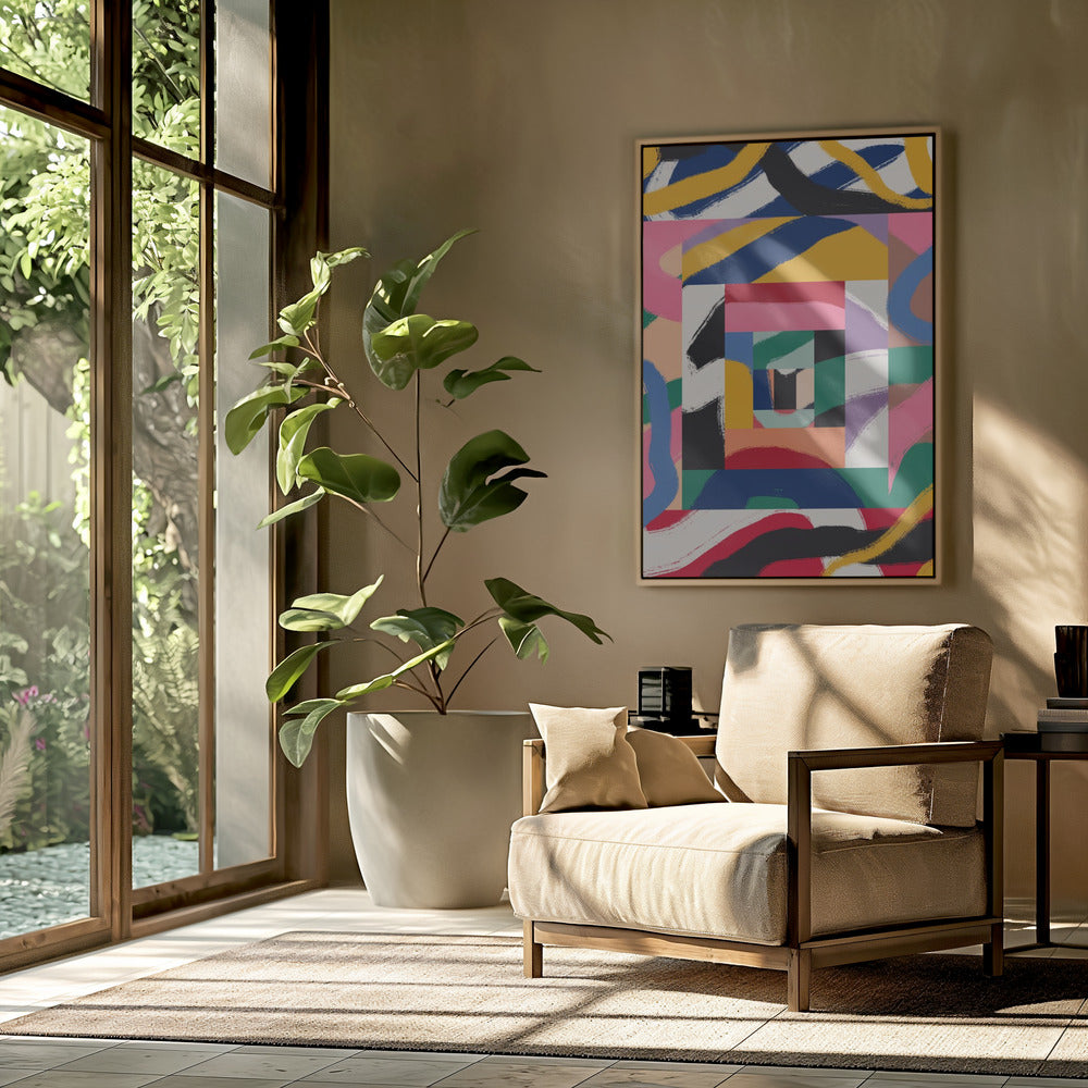 Geometrische Formen und kräftige Pinselstriche | Poster