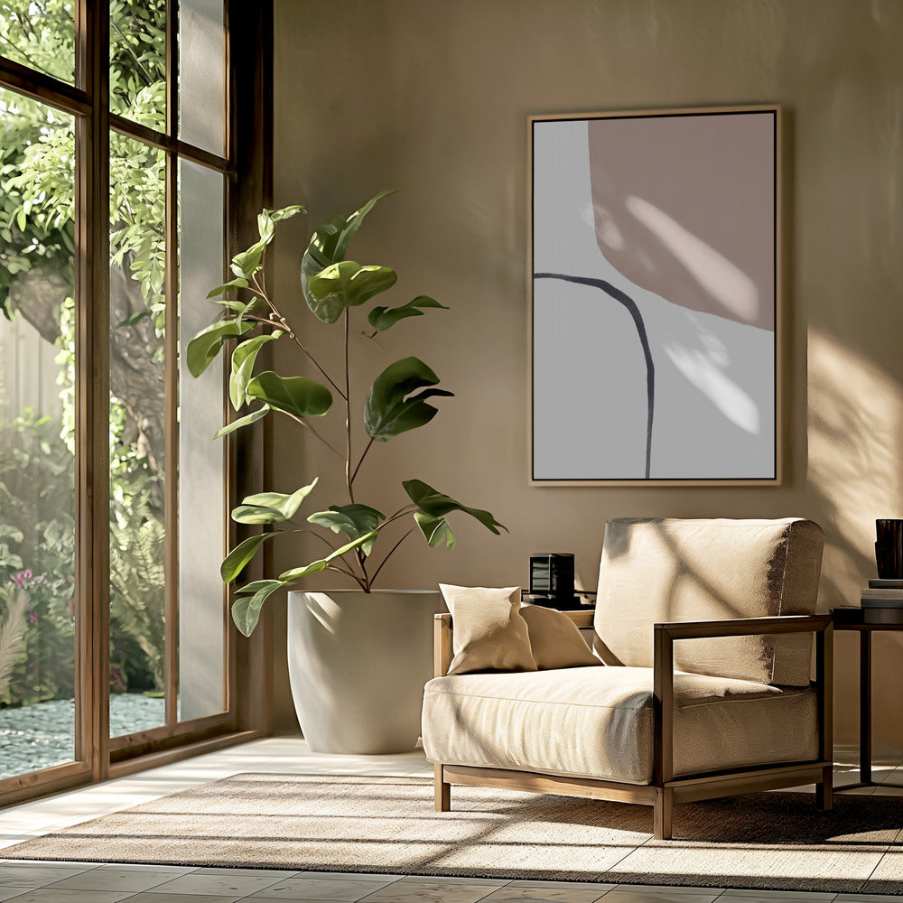 Weiche beige und schwarze Linien | Poster