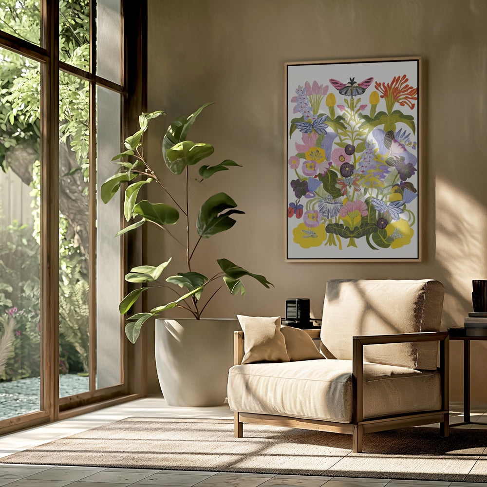 Abstraktes Herbstblumen-Poster