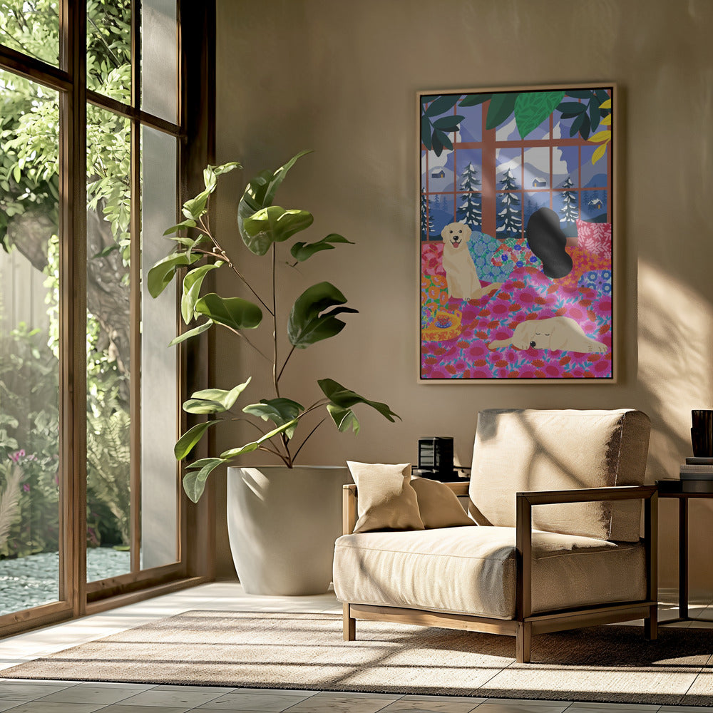 Im Bett mit Blick auf die Aussicht | Poster