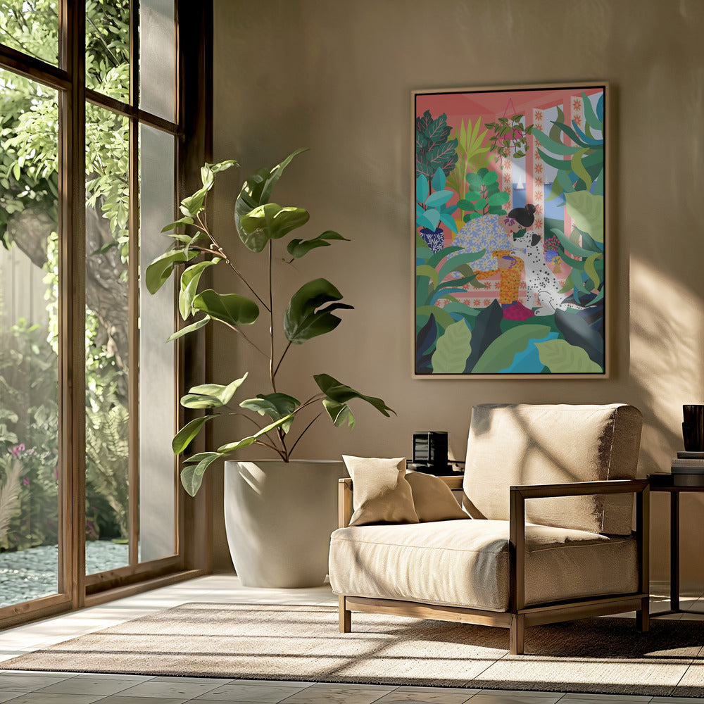 Mädchen mit Hündchen | Poster