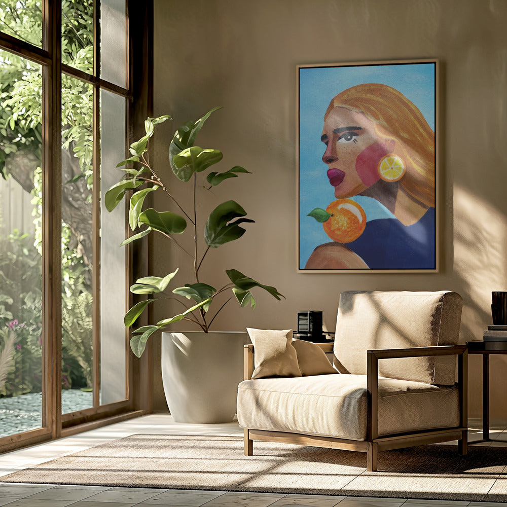 Frau mit Orange | Poster
