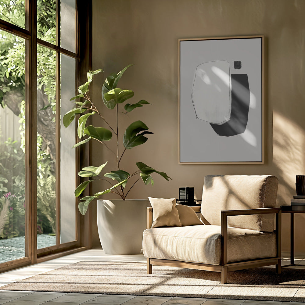 Monochrome Formen und negativer Raum | Poster