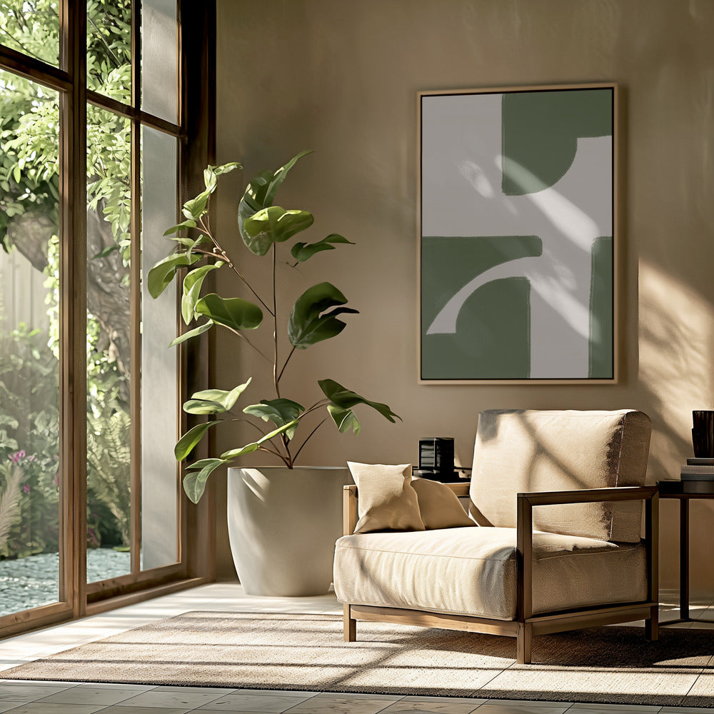 Grüner geometrischer Fluss | Poster