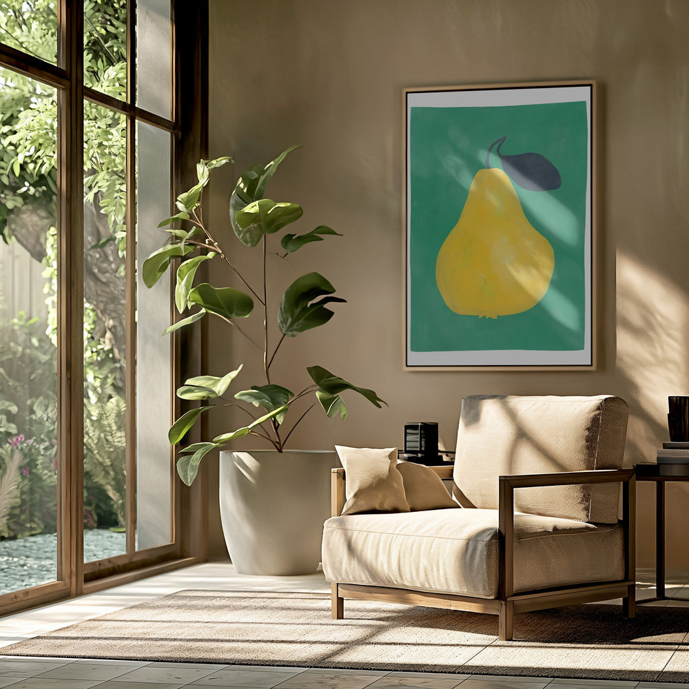 Minimalistisches Gelbes Birnen-Poster