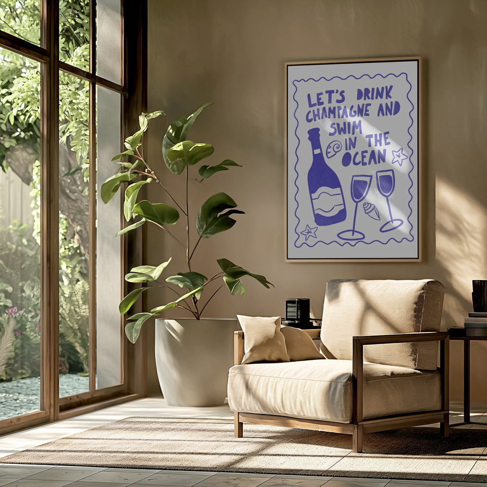 Champagner und Ozean | Poster